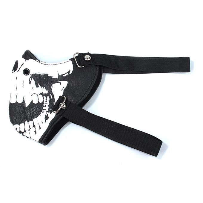 Gothic Skeleton Skull Head Leather Half Face Mask Motorcycle Style 10