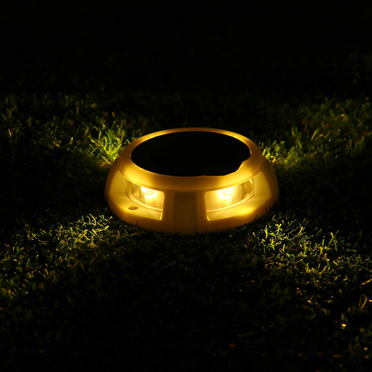 LED Solar Lights Underground Buried Garden Lawn Deck Path Outdoor Wall Lamp Warm White