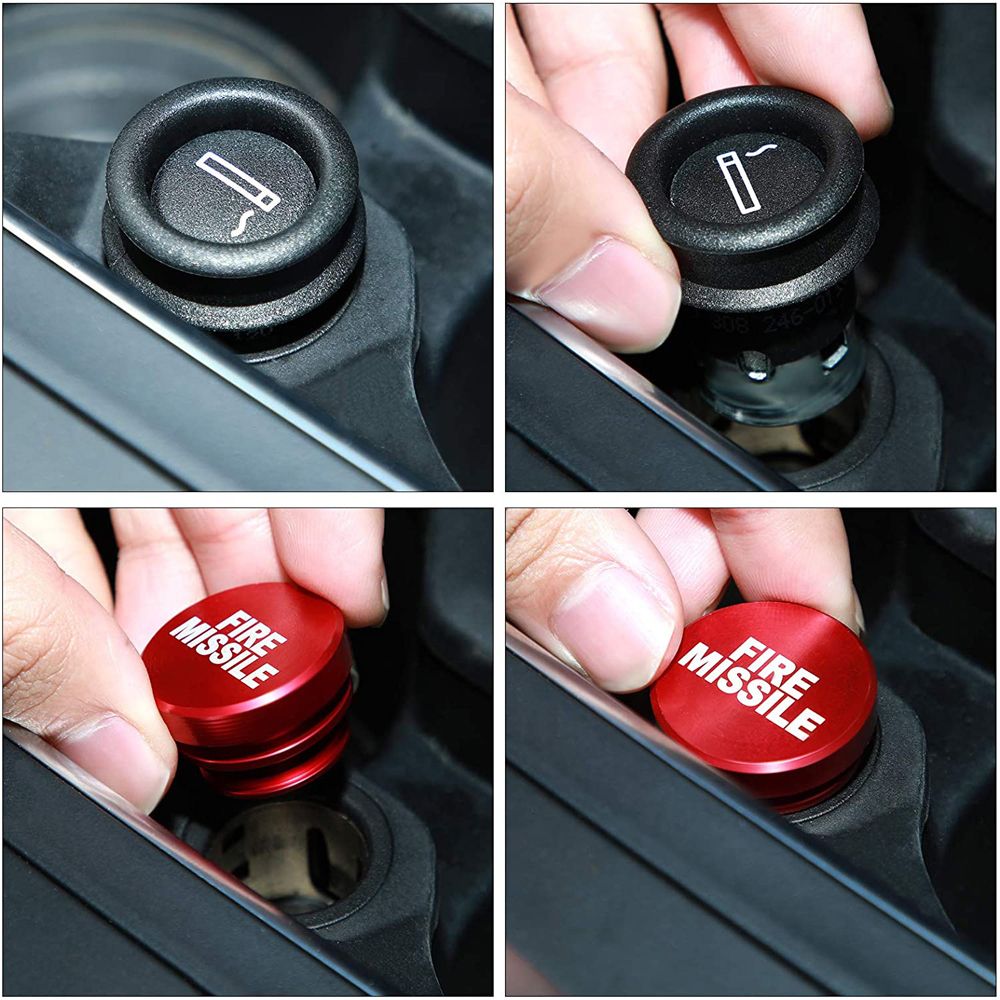 （NO SMOKING）Car Cigarette Outlet Cover Socket Plug Universal Eject Fire Missile On 12V Car Cigarette  Cover Auto Accessories