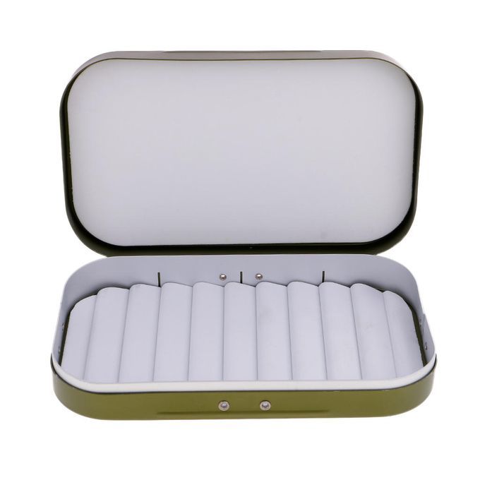 Aluminum Fly Box Fly  Box Foam Insert Dry Flies Jigs Dark Green