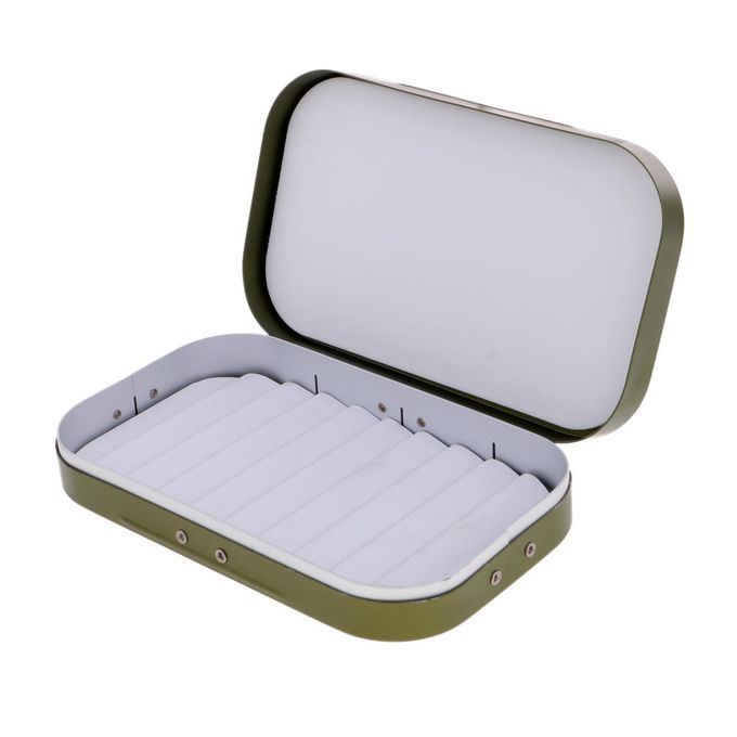Aluminum Fly Box Fly  Box Foam Insert Dry Flies Jigs Dark Green