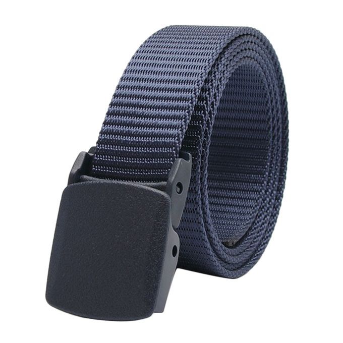 Outdoor Breathable Men Nylon Waist Belts Slide Buckle Dark Dark Blue