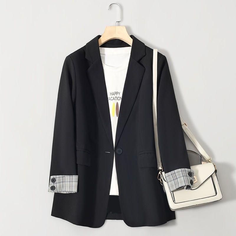 Black Small Business Suit Coat Women's Coat 2021 Spring and Autumn New Online Influencer Fashion Elegant British Style Leisure Suit