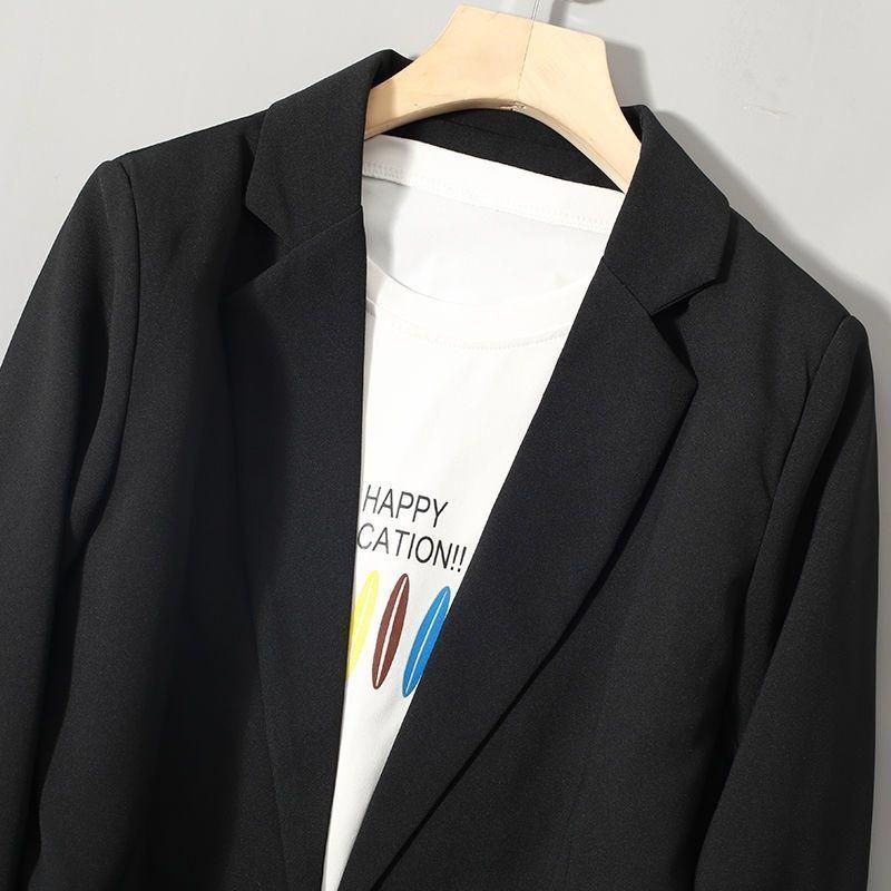 Black Small Business Suit Coat Women's Coat 2021 Spring and Autumn New Online Influencer Fashion Elegant British Style Leisure Suit