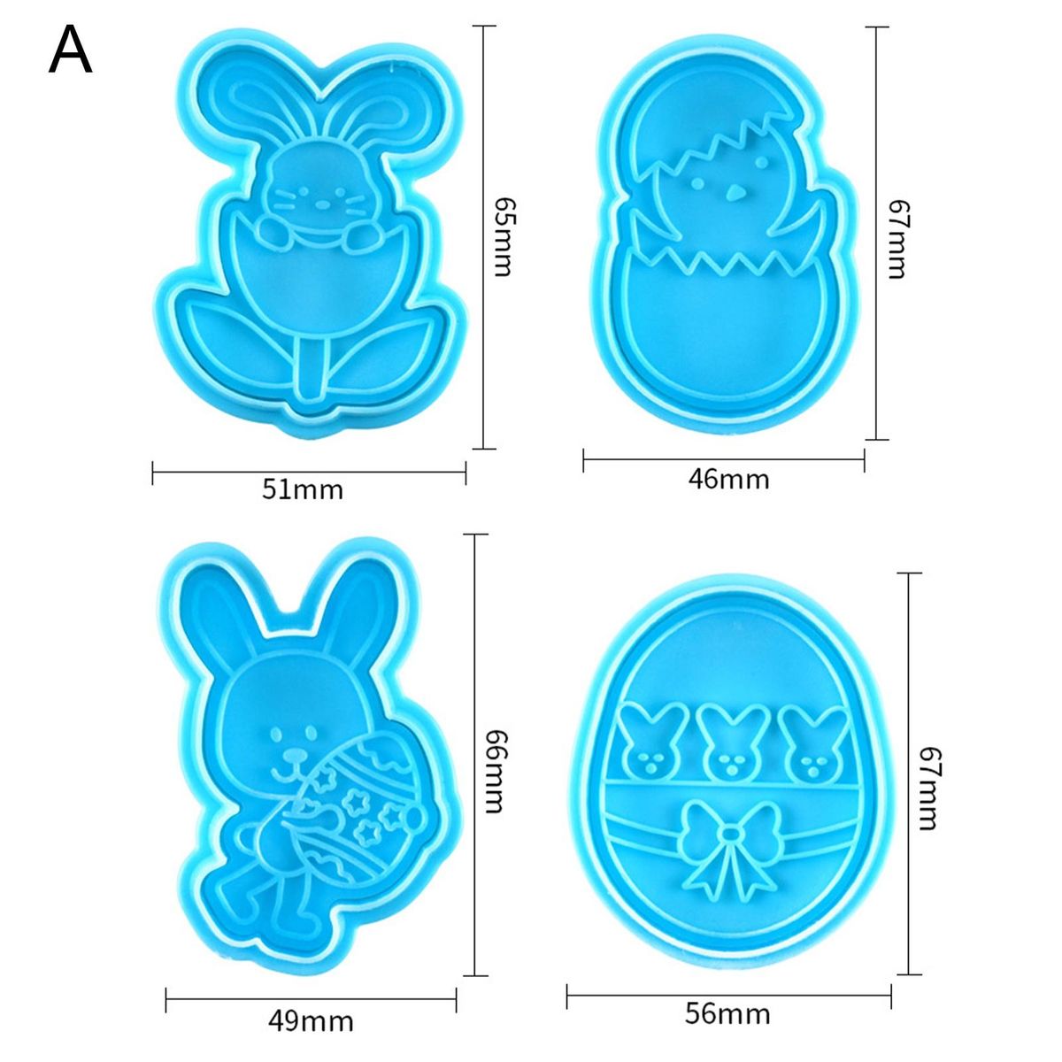 4Pcs Cookie Mold No Odor Heat Resistant Plastic Cartoon