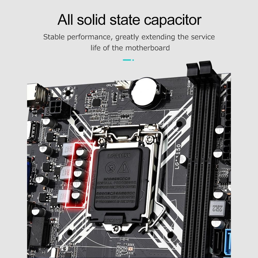JINGSHA H81G Computer Motherboard Gaming Mainboard Dual-channel DDR3 Memory Slots 100M Network Card Support LGA1150 CPU