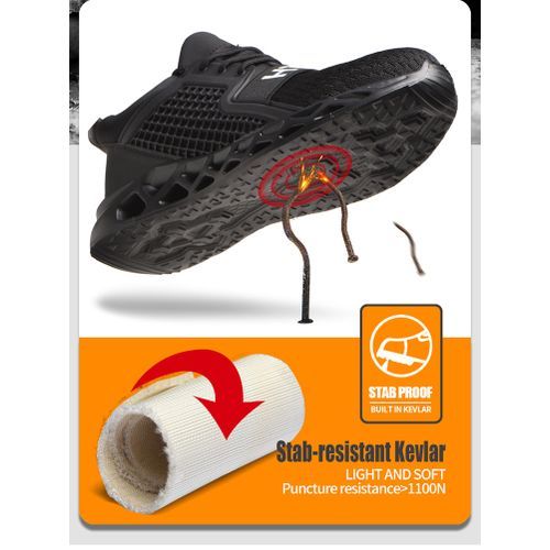 Men's Safety Shoes Steel Toe Work Boots Non-slip Sole Breathable Safety Shoes Steel Toe-Red Brown