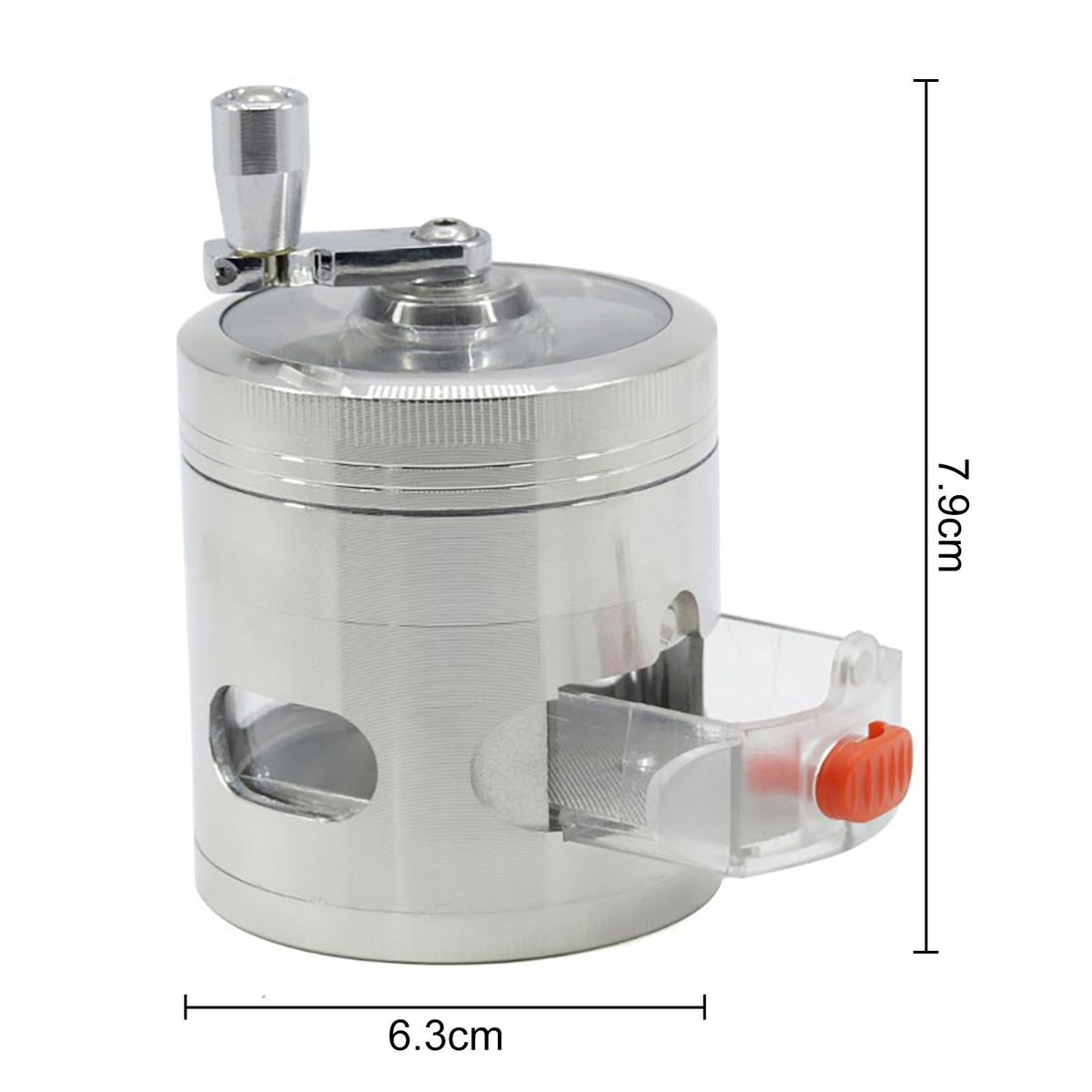 Swing Hand Grinder with Drawers 4-layer Herb Spice Grinder Durable Silver