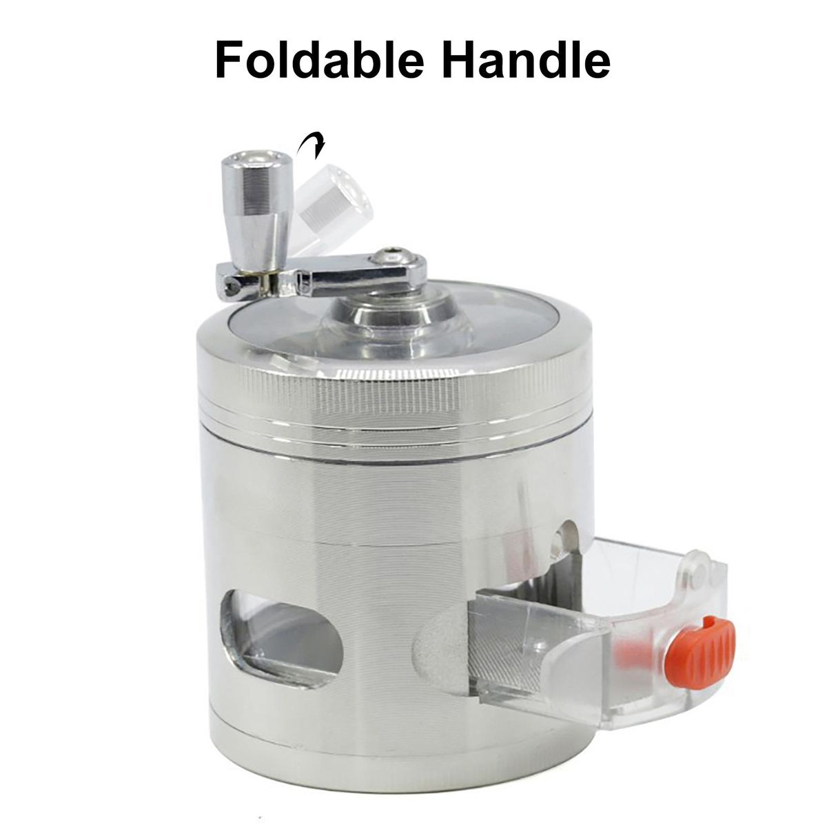 Swing Hand Grinder with Drawers 4-layer Herb Spice Grinder Durable Silver