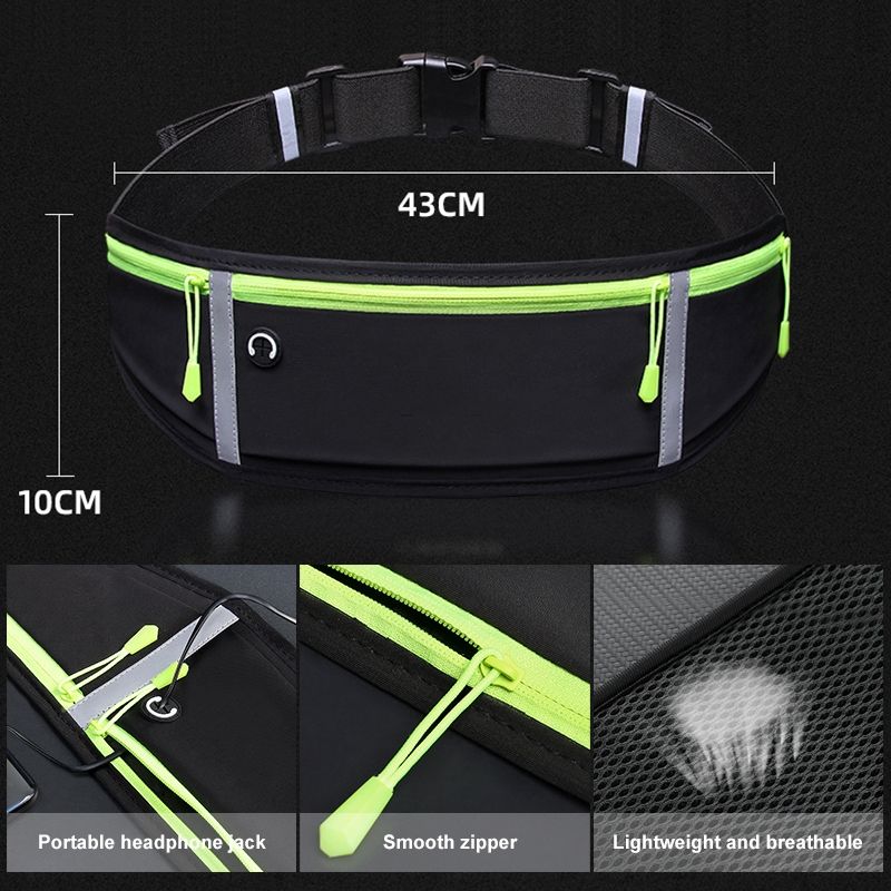 Outdoor Waterproof Belt Bag Sports Riding Mobile Phone Waist Bag, Size:7 Inch(Fluorescent Green)