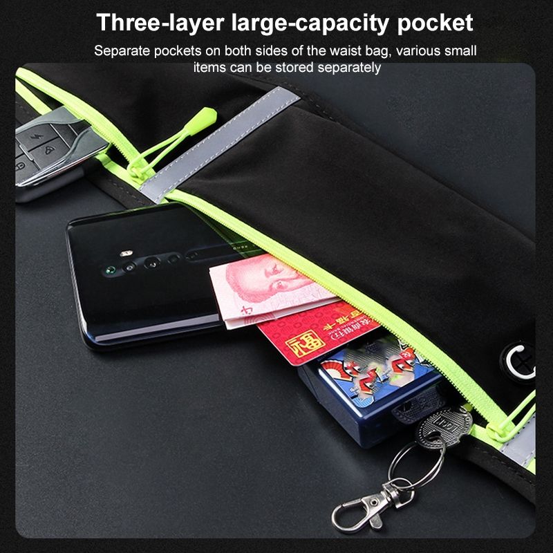 Outdoor Waterproof Belt Bag Sports Riding Mobile Phone Waist Bag, Size:7 Inch(Fluorescent Green)