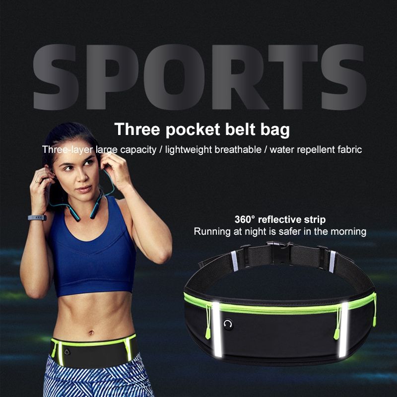 Outdoor Waterproof Belt Bag Sports Riding Mobile Phone Waist Bag, Size:7 Inch(Fluorescent Green)
