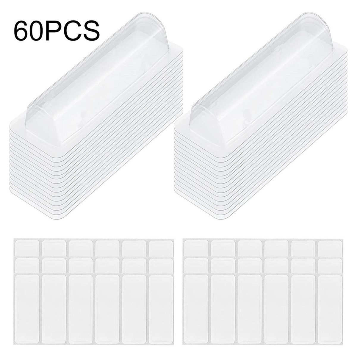 60Pcs Lip Holder Money Cash Card Window Holder Clear