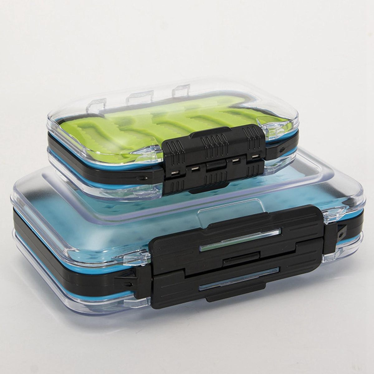 Fly  Box Streamer Flies Container Waterproof Green 106x76x36mm