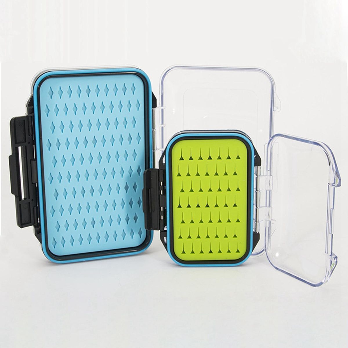Fly  Box Streamer Flies Container Waterproof Green 106x76x36mm