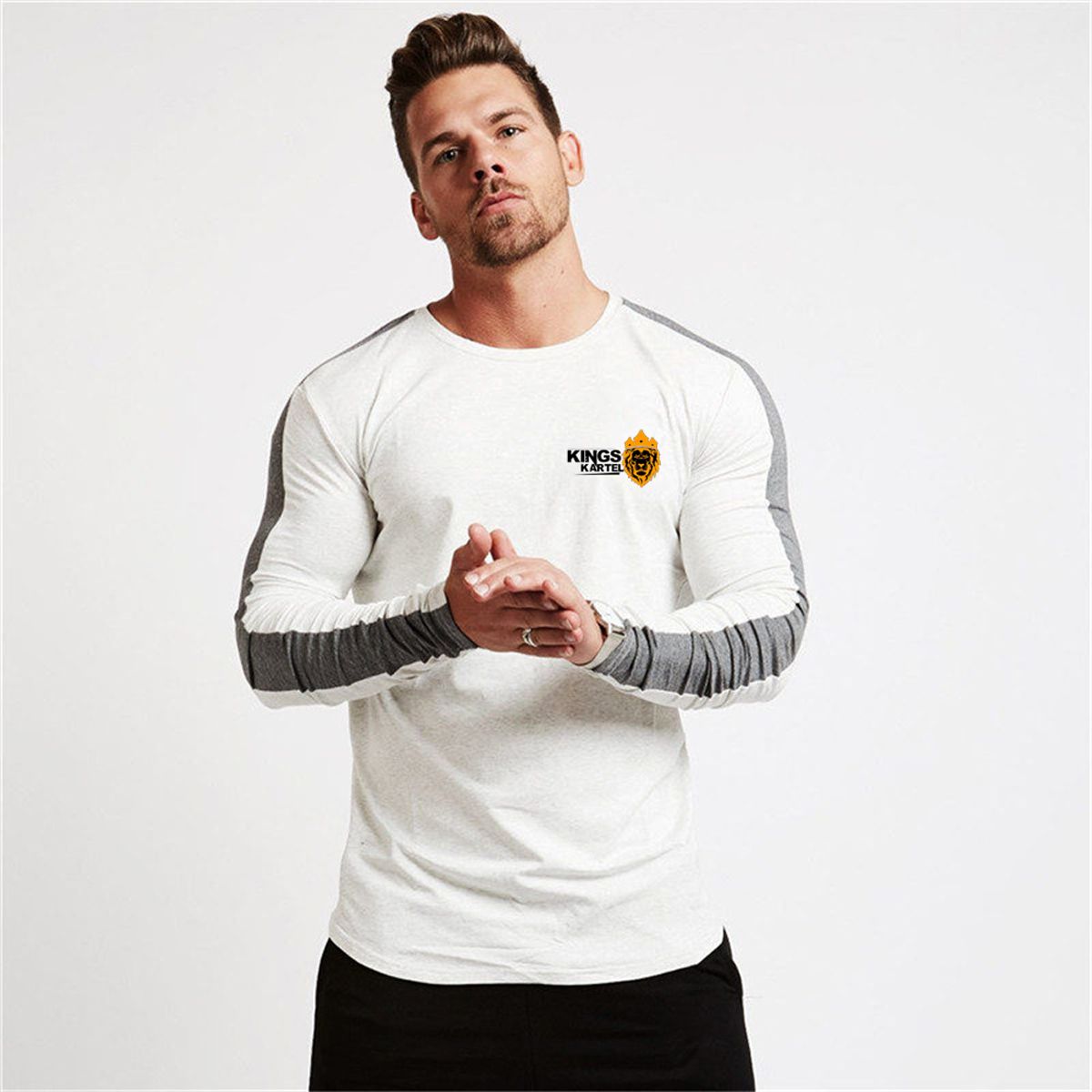 Kartel White And Grey Thumbhole Sweatshirt