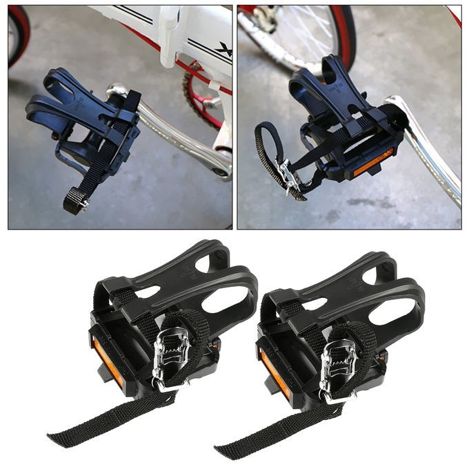 1 Pair Durable Mountain Bicycle Road Bike Pedal Toe Cage/Clip/Strap