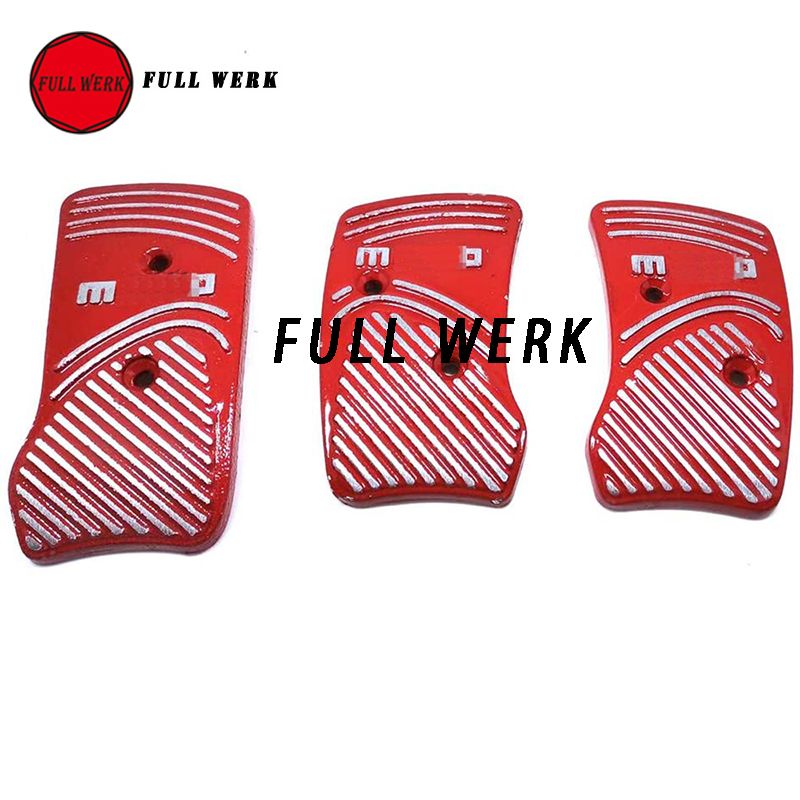 3pcs/set Aluminum Alloy Universal For Manual Car Foot Rest Pedal Brake Pad Cover Need