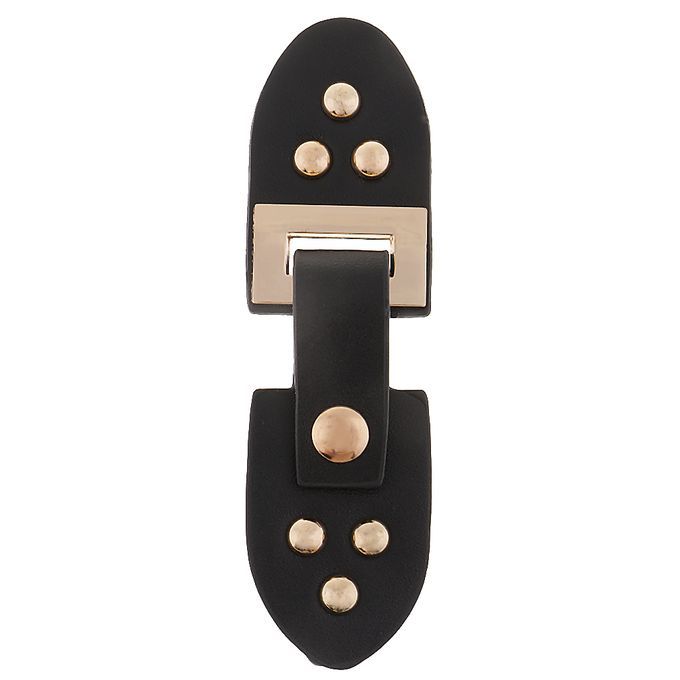 1 Set Leather Snap Clasp Buckles Hook And Eye Buttons For Coats Black