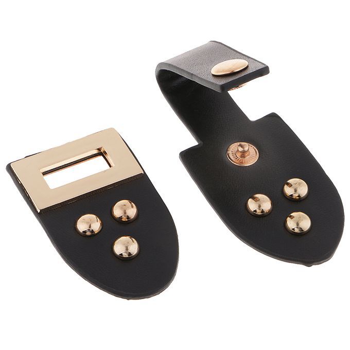 1 Set Leather Snap Clasp Buckles Hook And Eye Buttons For Coats Black