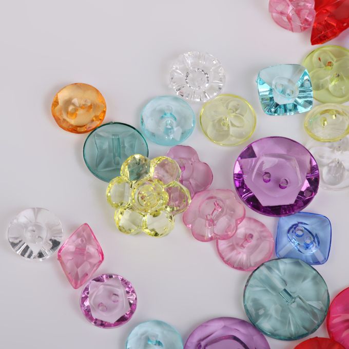 100x Mixed Acrylic Transparent DIY Sewing Buttons Scrapbooking Card