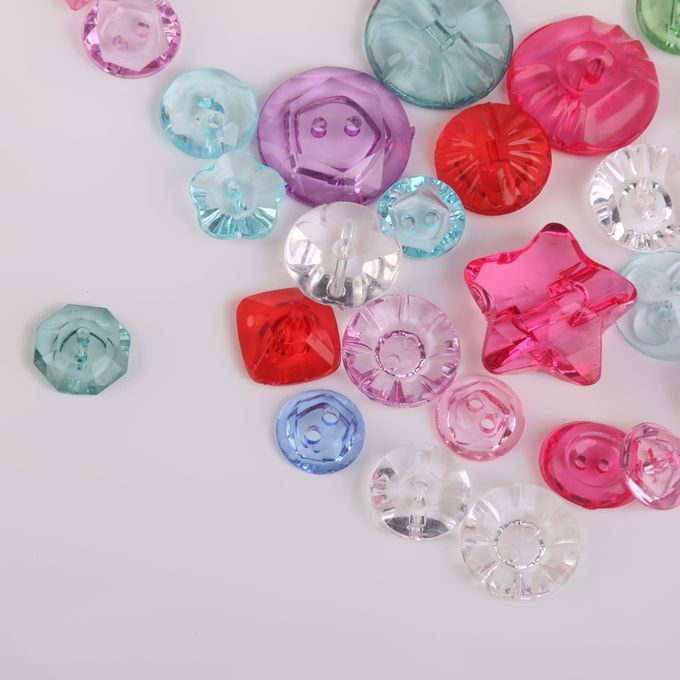 100x Mixed Acrylic Transparent DIY Sewing Buttons Scrapbooking Card