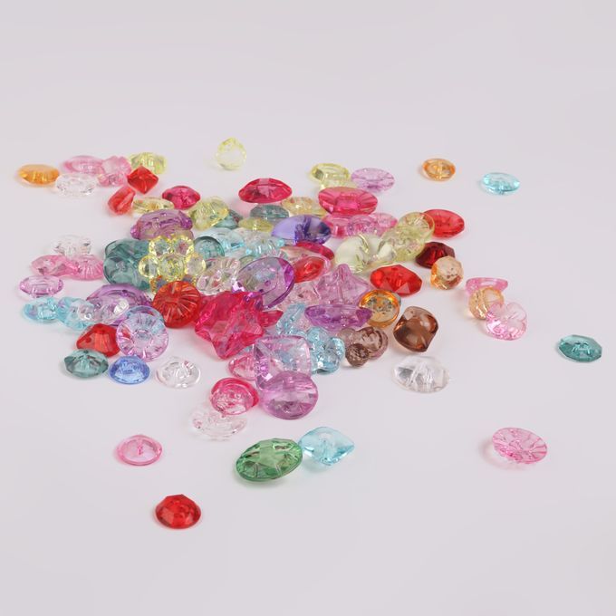 100x Mixed Acrylic Transparent DIY Sewing Buttons Scrapbooking Card