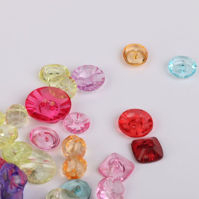 100x Mixed Acrylic Transparent DIY Sewing Buttons Scrapbooking Card