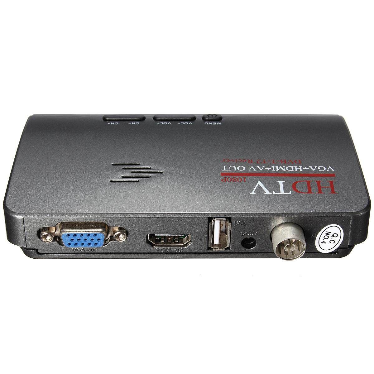 2pcs Digital Terrestrial HDMI 1080P -T T2 TV Box VGA AV CVBS Tuner Receiver Remote EU