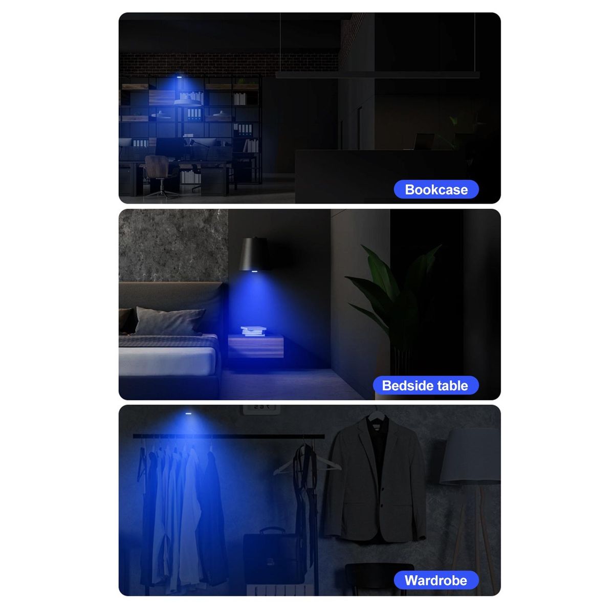 Design Car Light 7 Colors Magnetic Car Ambient Light Usb Rechargeable White