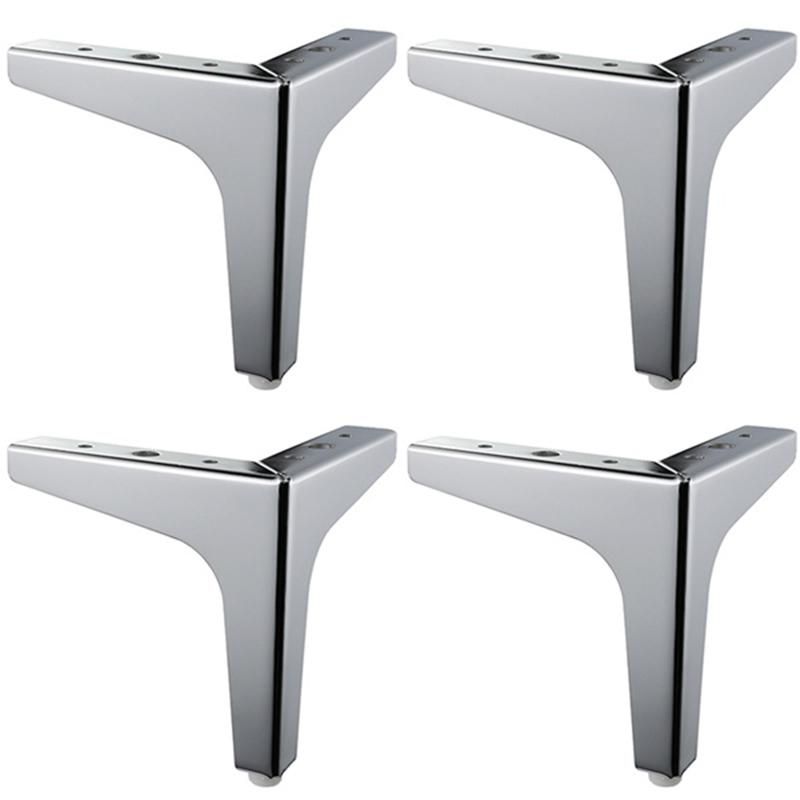 4 Pieces of Metal Furniture Foot Support Silver Coffee