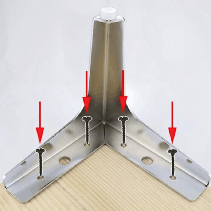 4 Pieces of Metal Furniture Foot Support Silver Coffee