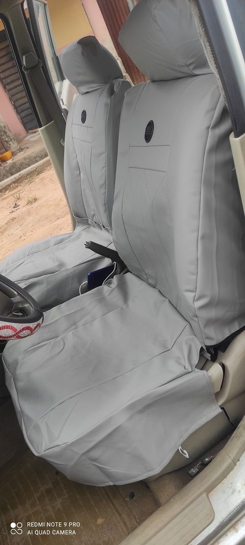 HIGHLY EXOTIC LEATHER SEAT COVER-5 SEATER CARS-Grey