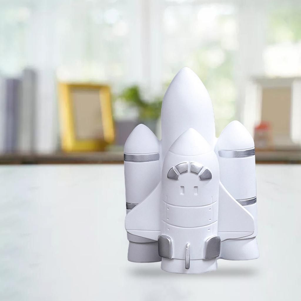 Astronaut Figurines Desktop Bedroom TV Shelf Ornament Rocket Silver