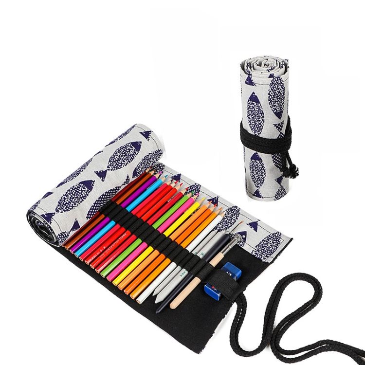 2 PCS 12 Holes Saury Hand Canvas Pen Curtain