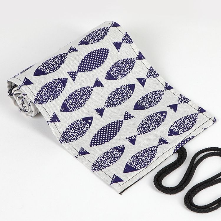 2 PCS 12 Holes Saury Hand Canvas Pen Curtain