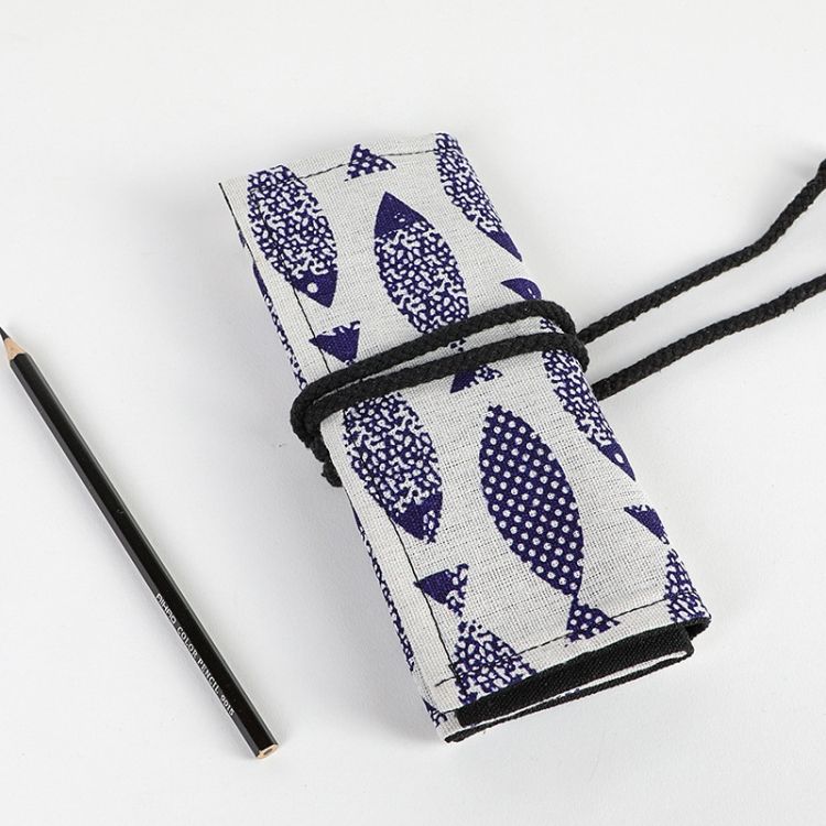 2 PCS 12 Holes Saury Hand Canvas Pen Curtain