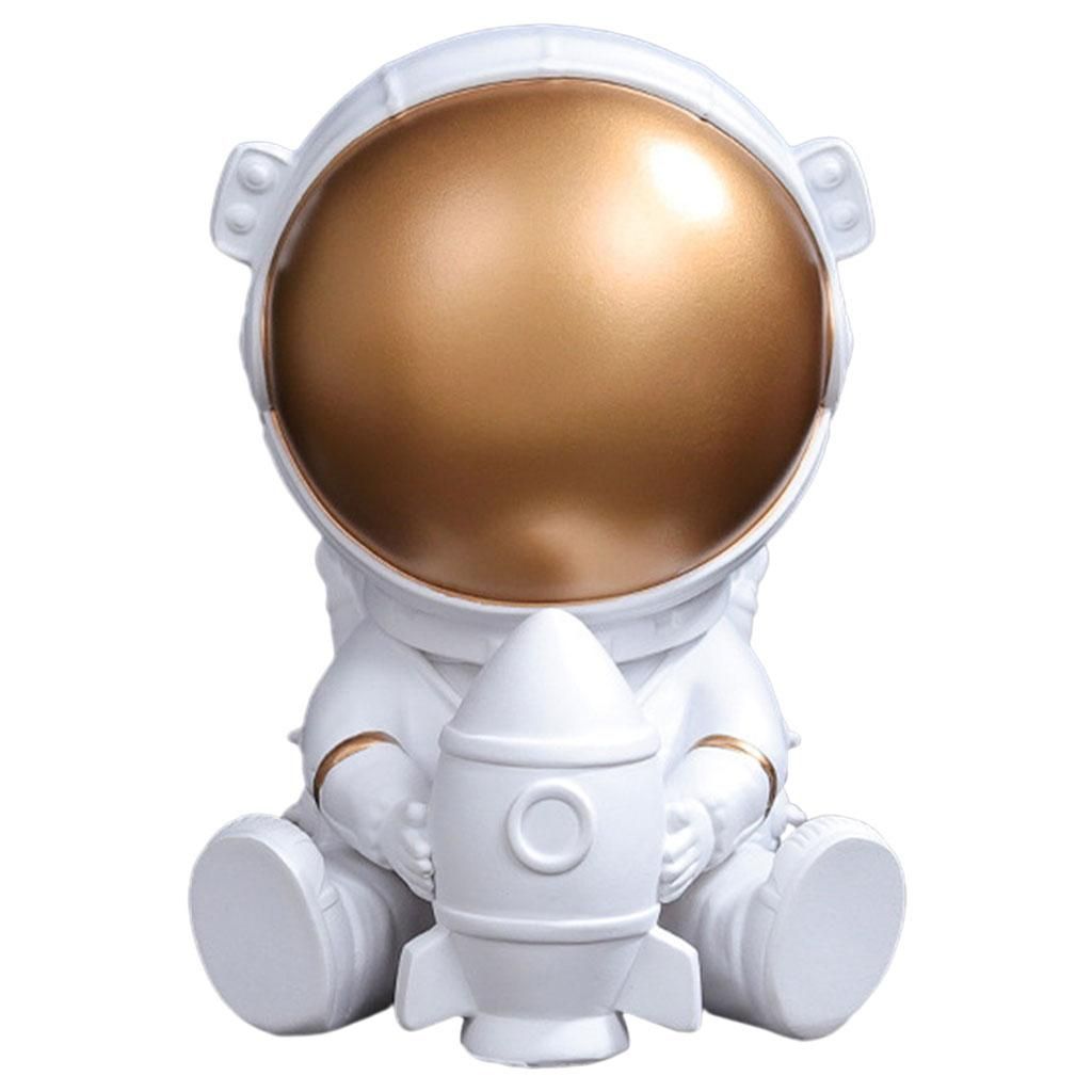Astronaut Figurines Desktop Bedroom TV Shelf Ornament Sit Gold