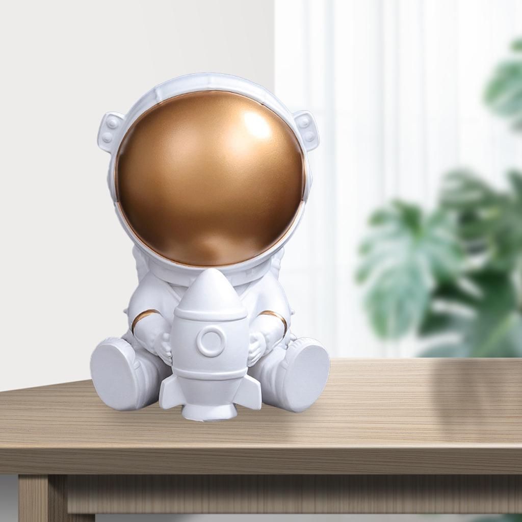 Astronaut Figurines Desktop Bedroom TV Shelf Ornament Sit Gold
