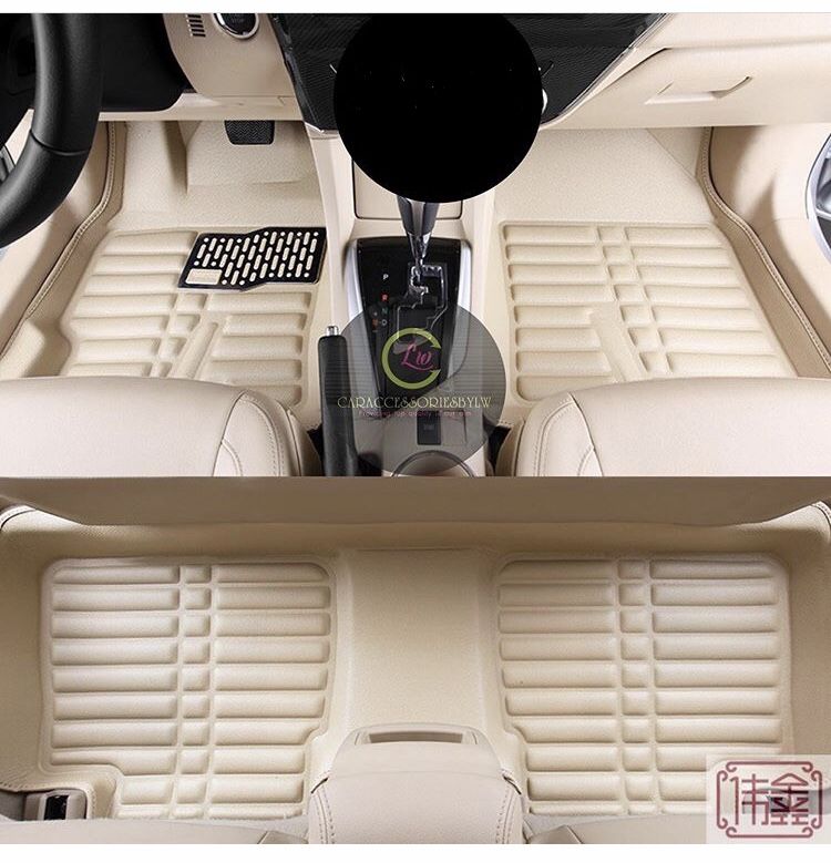 Toyota Highlander 2007-2013 5seater 3D Leather Foot Mat/carpet Water Proof Cream Color