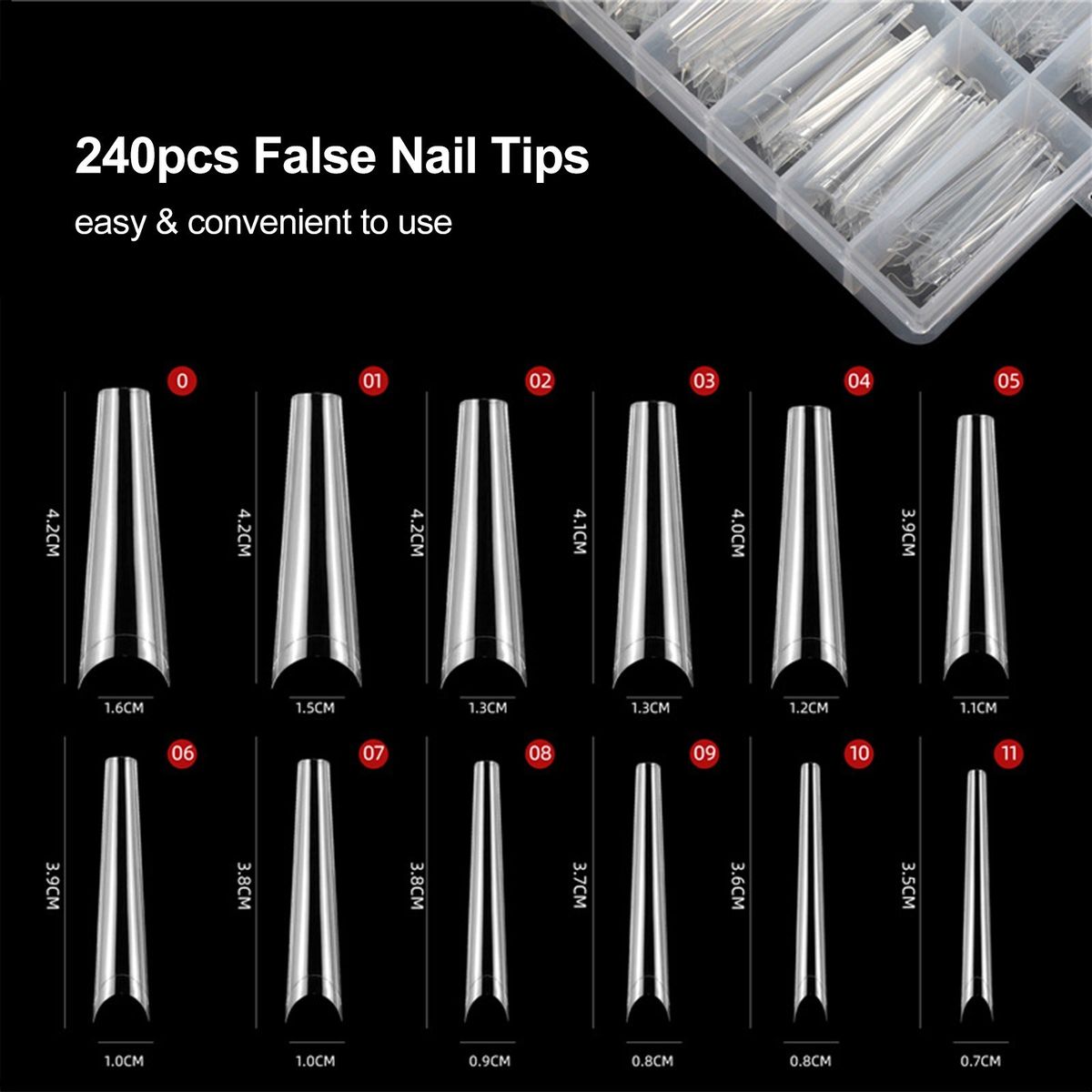240pcs Clear False Nail Tips For Nail Beauty Nail Tips Fake