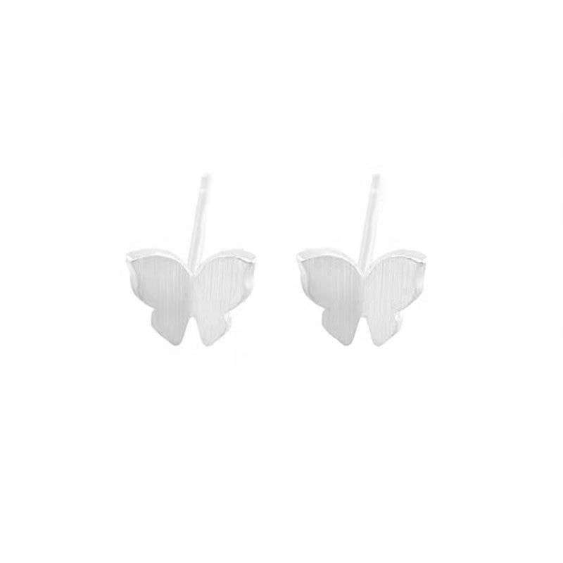 Butterfly Studs Internet Celebrity Temperament Wild Simple And Small Earrings 925 Silver N