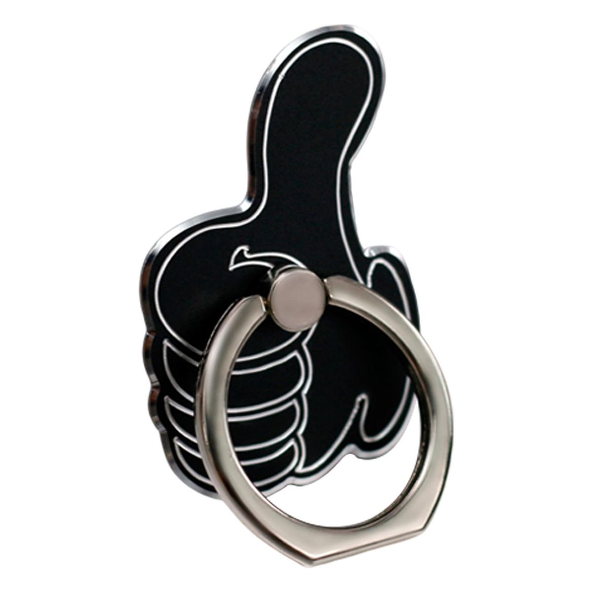 Cell Phone Ring Holder Portable Thumb Shape Desktop Phone Stand Black