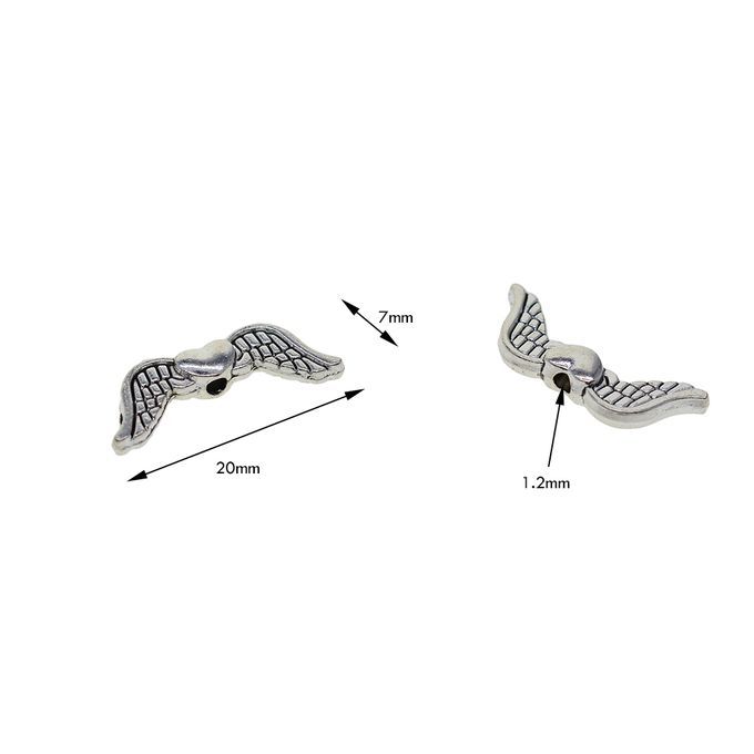100x Tibetan Silver Wing Spacer Beads For Bracelets Necklace Jewelry