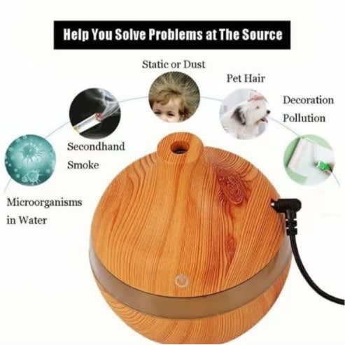 Usb Electric Aroma Air Diffuser Wood Ultrasonic Humidifier Essential -300ml