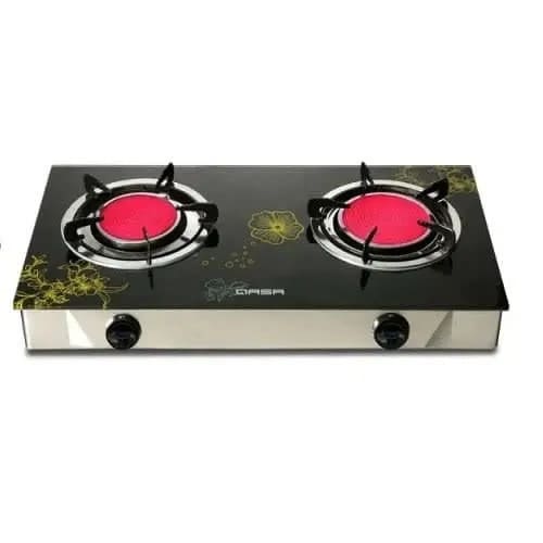 2-burner Glass Top Infrared Gas Cooker Qgc - Innovation For Saving Gas