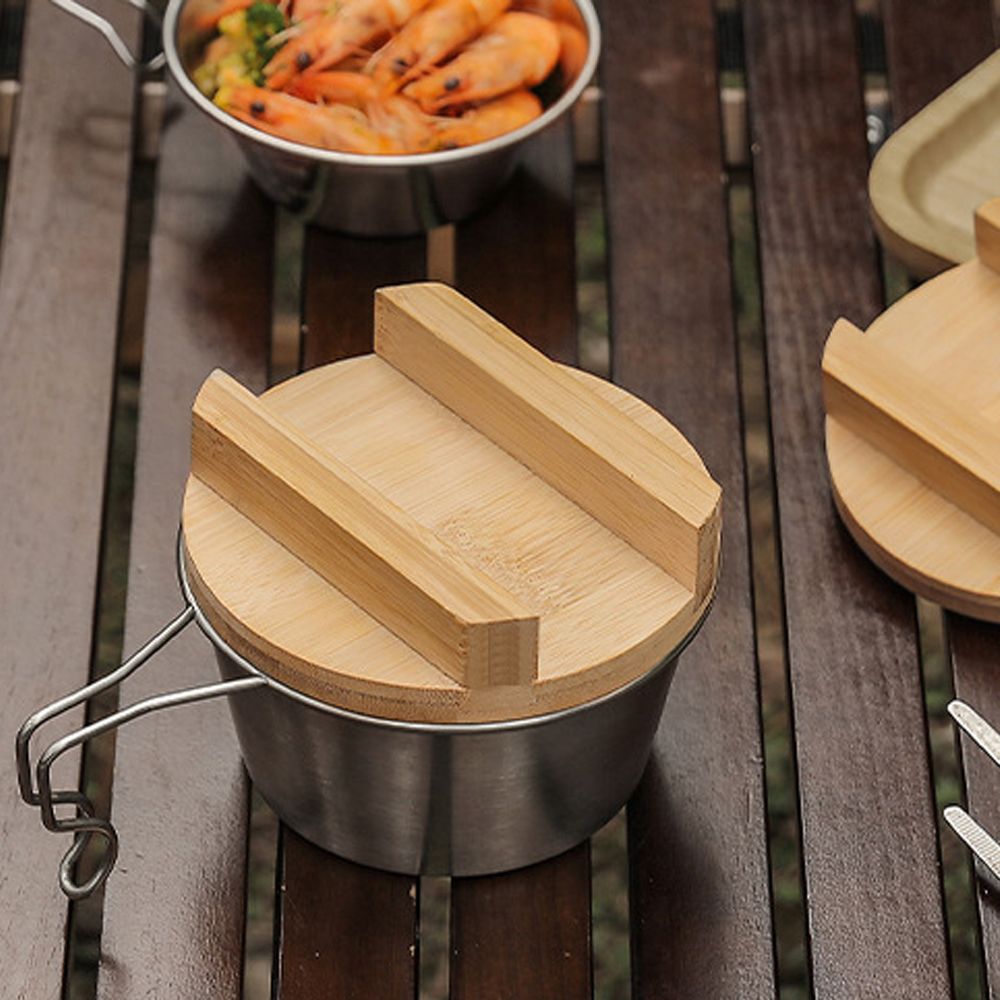 Thickening Wooden Sierra Bowl Lid Easy Storage Outdoor