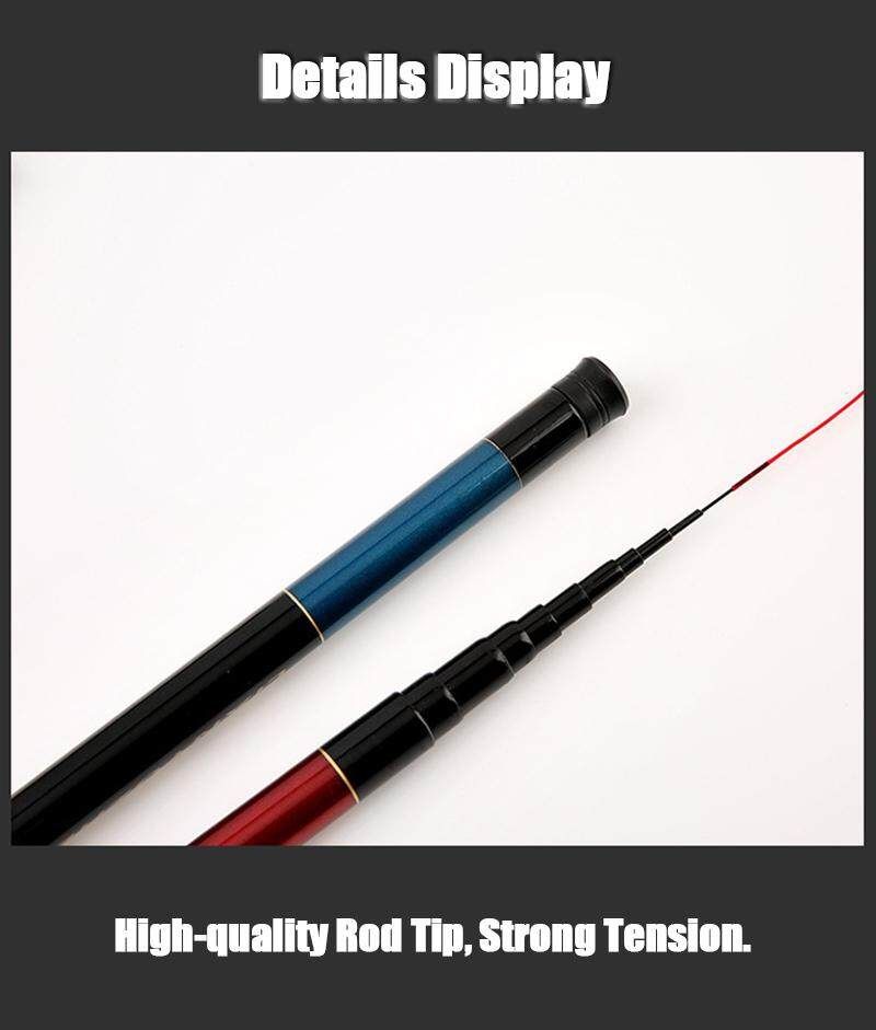 0005 2.4m/3.0/3.6m Fiberglass Telescopic Rod Hand Freshwater River Rod Portable Tackle Blue 3.6m