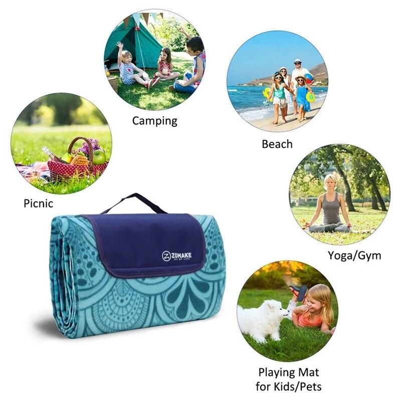 Outdoor Picnic Blanket Waterproof Extra Large Folding Picnic Mat Beach Blanket With Waterproof Backing For Family Concerts Beach