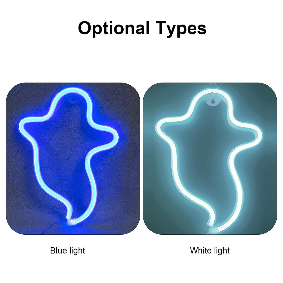 Ghost Design LEDs Neon Light 3*AA Cell & USB Operated Constant Bright Mode Neon Sign Decorative Lights Wall Decor for Christmas Thanksgiving Birthday Party Wedding Children Baby Bedroom Bar